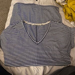 stripped blue and white dress